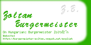 zoltan burgermeister business card